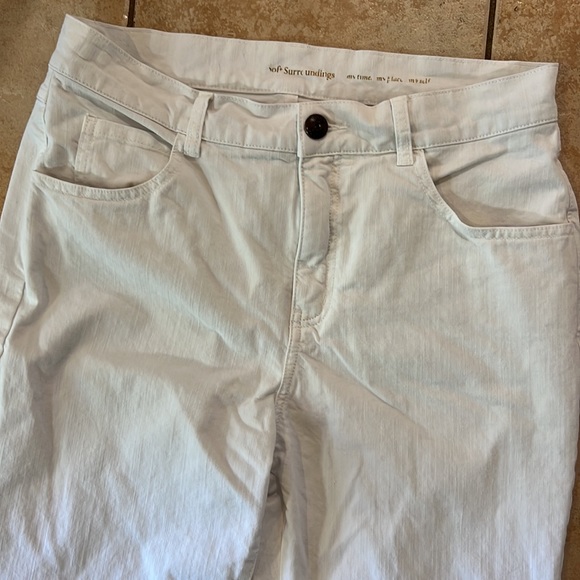 Soft Surroundings Jeans Sz 12 TALL Straight Leg High Rise Jeans WHITE - Picture 3 of 11